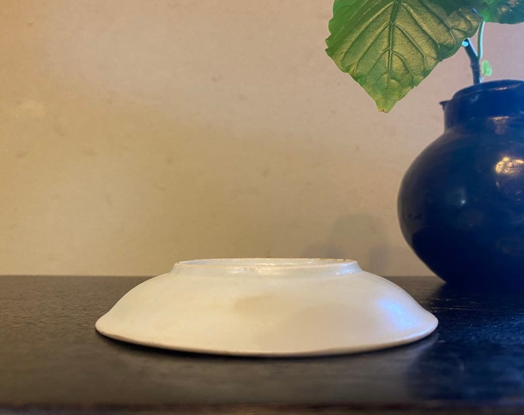 アンティーク・景徳鎮窯・古染付花鳥文・豆小皿•鑑賞スタンド付２点セット