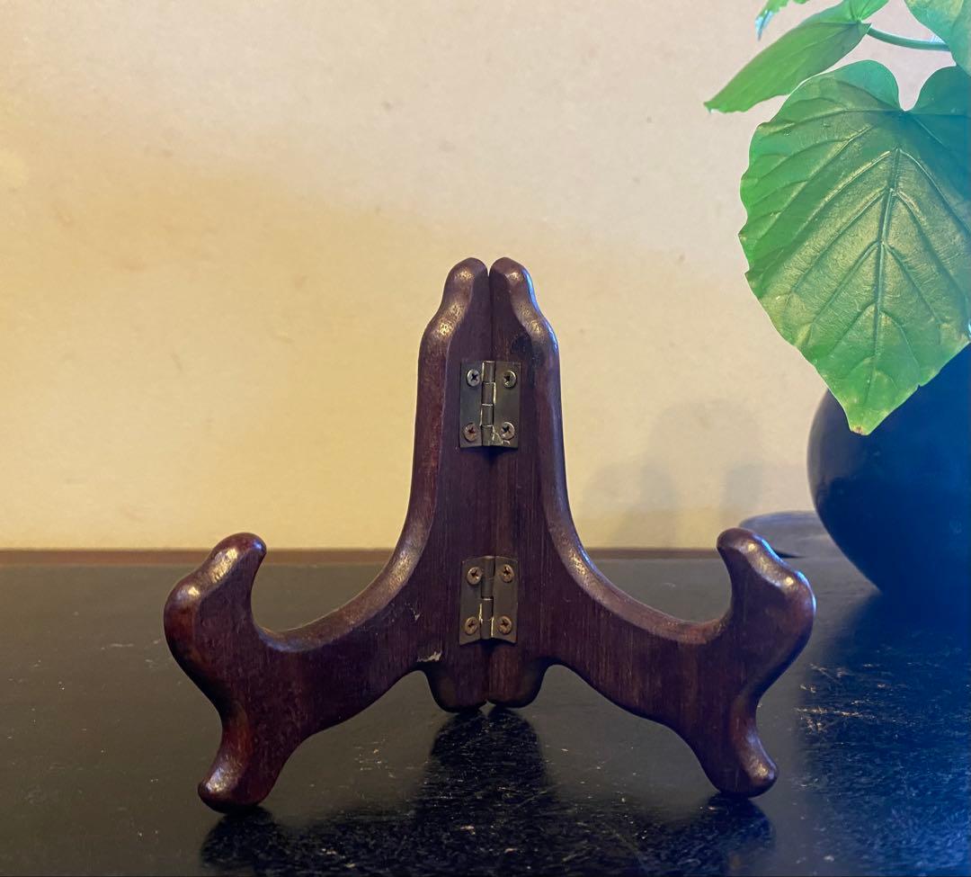 アンティーク・景徳鎮窯・古染付花鳥文・豆小皿•鑑賞スタンド付２点セット