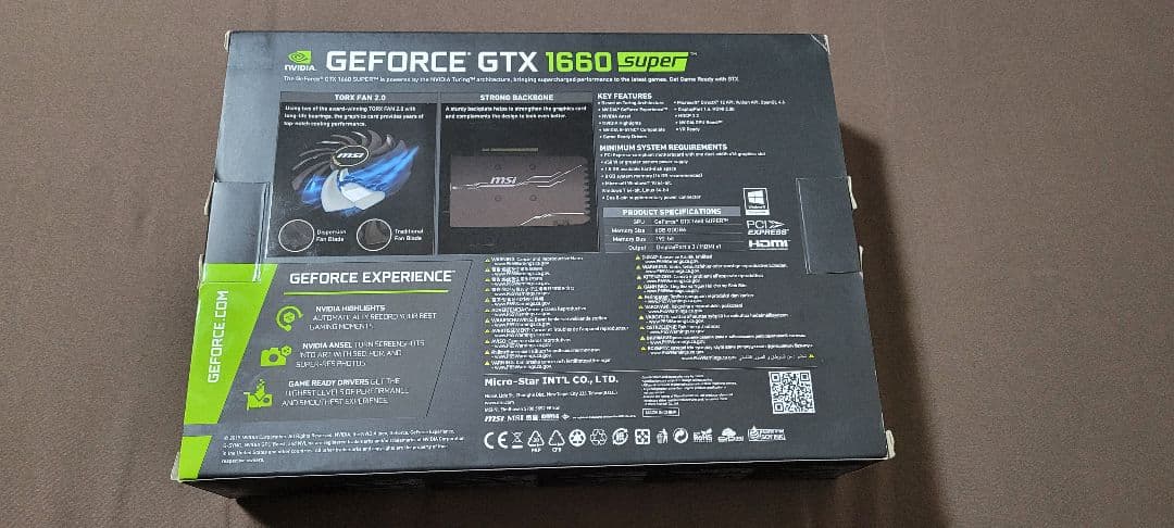グラフィックボード・グラボ・ビデオカード MSI GTX1660super 6GB