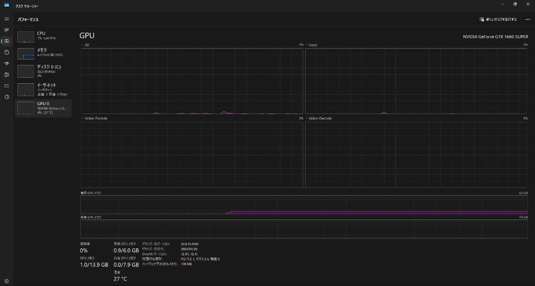 グラフィックボード・グラボ・ビデオカード MSI GTX1660super 6GB