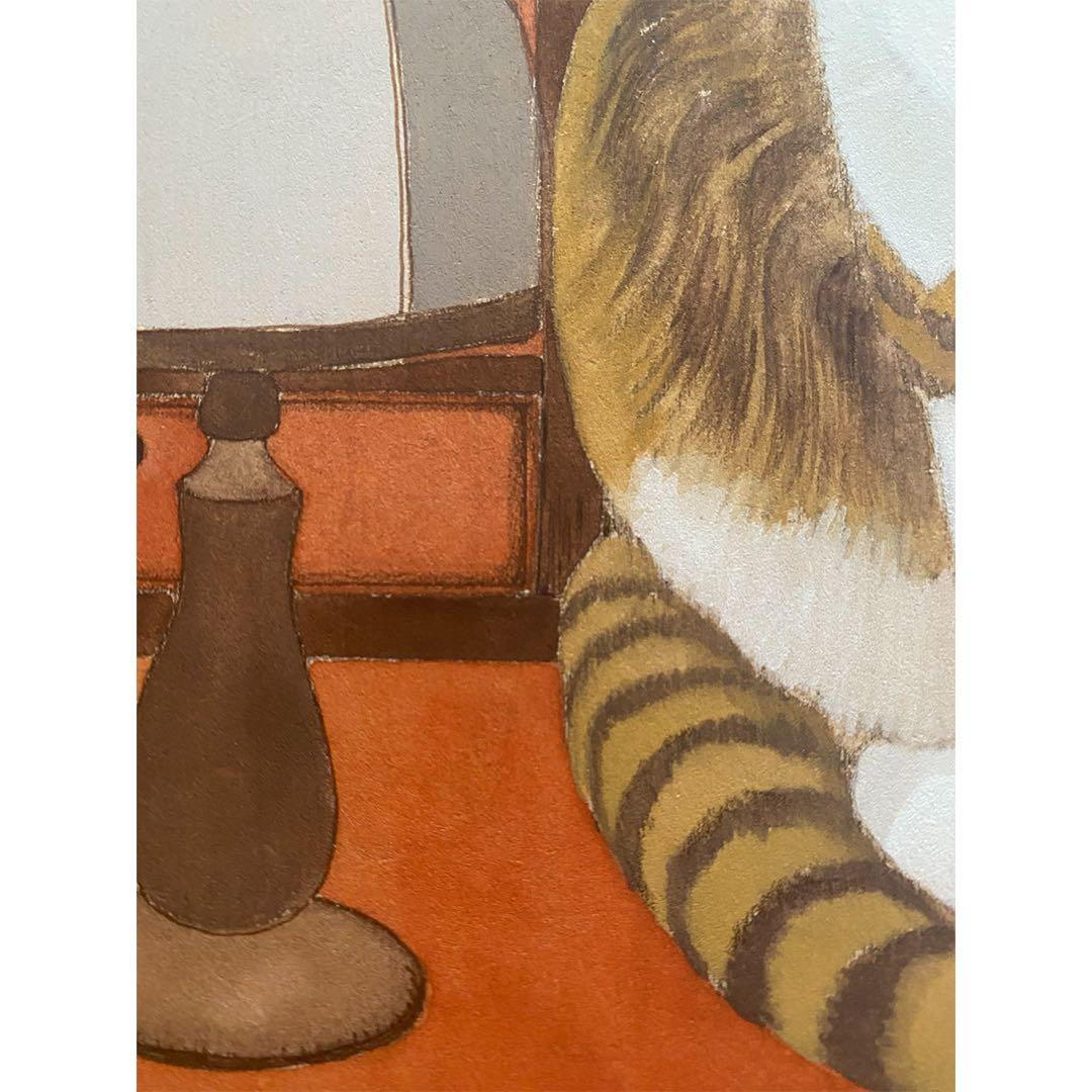 《送料無料》原画「書斎の猫2」猫イラスト