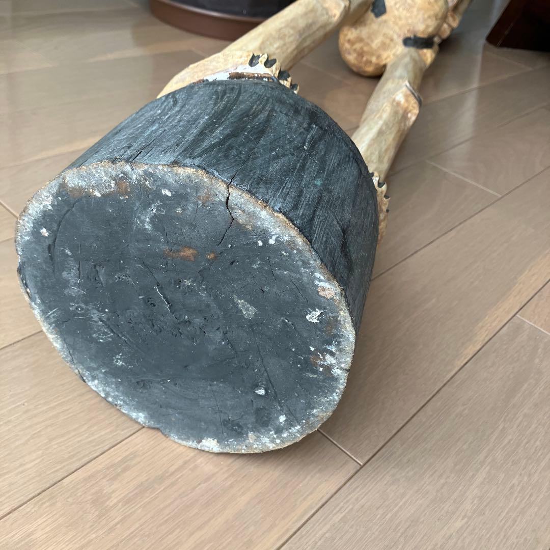 骸骨　ドクロ　木彫り　置き物　全長約150㎝