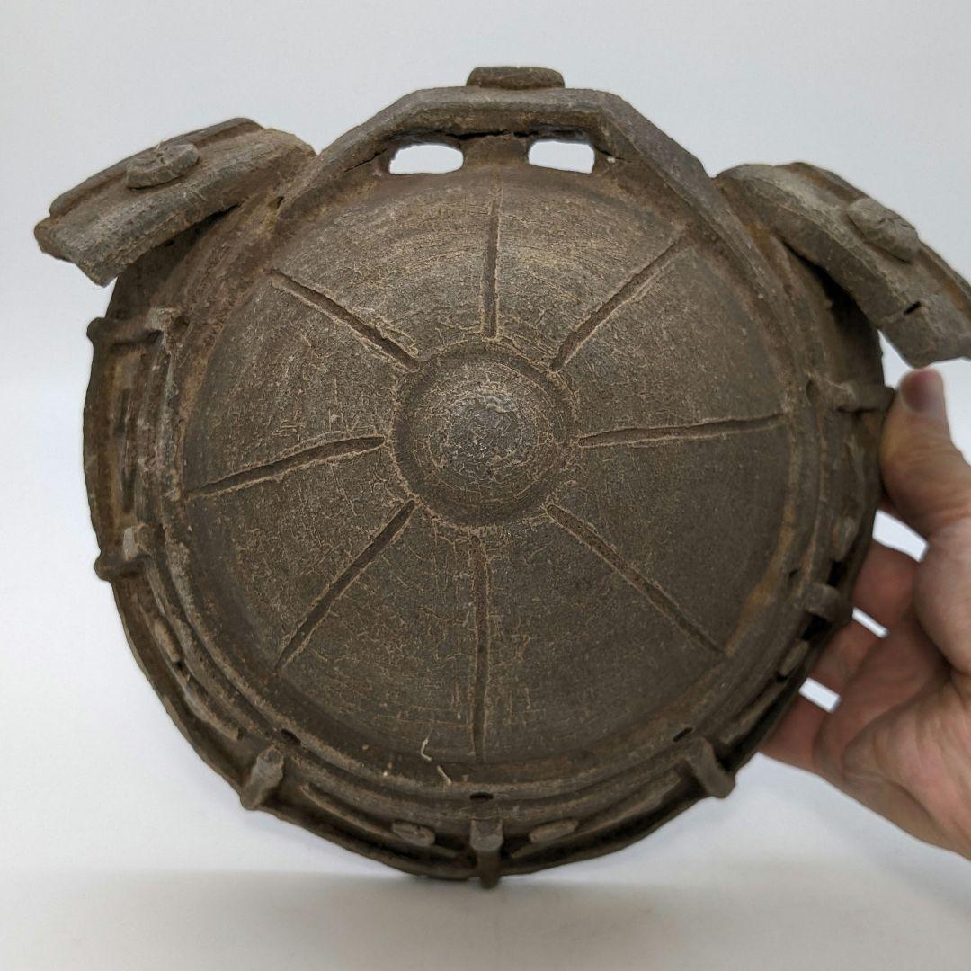 西川政彦 備前焼 兜2種 合箱 カブト 鎧兜 端午の節句 置物 細工物 西川政美