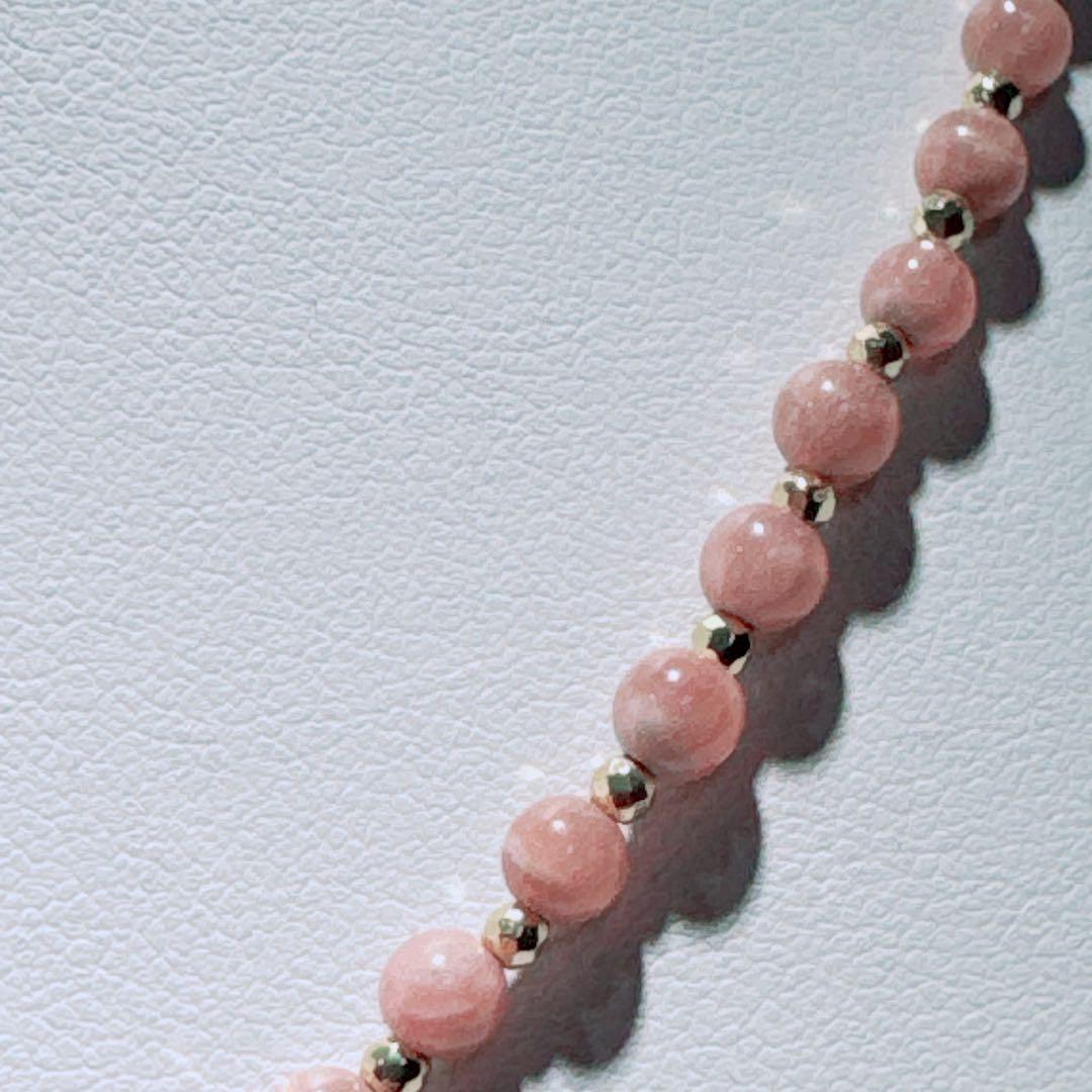 インカローズネックレスミラーカットヘマタイト金メッキＮＯ26-2572