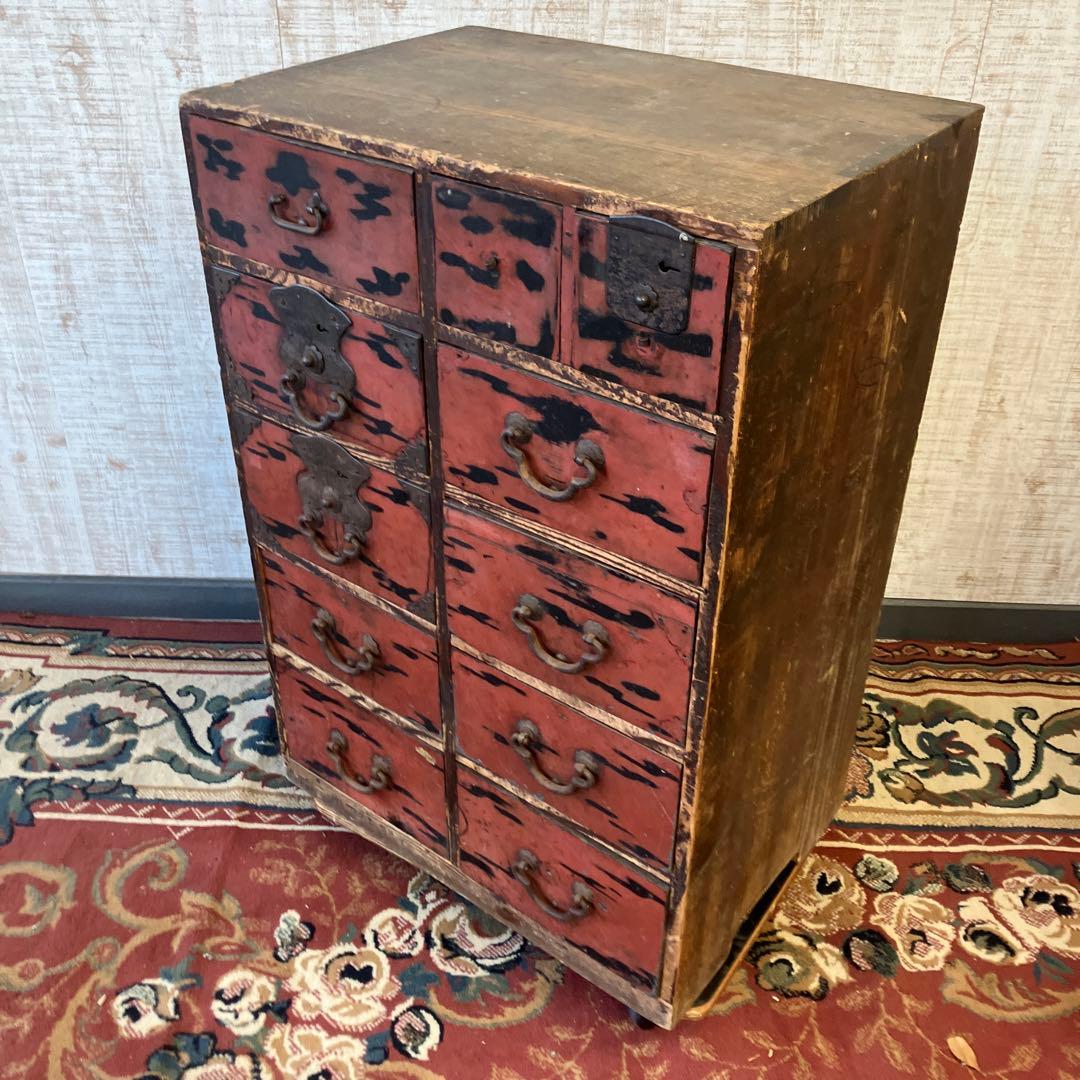 昭和レトロ 古家具 木製箪笥 薬箱 古道具 茶箪笥 ビンテージ ヴィンテージ