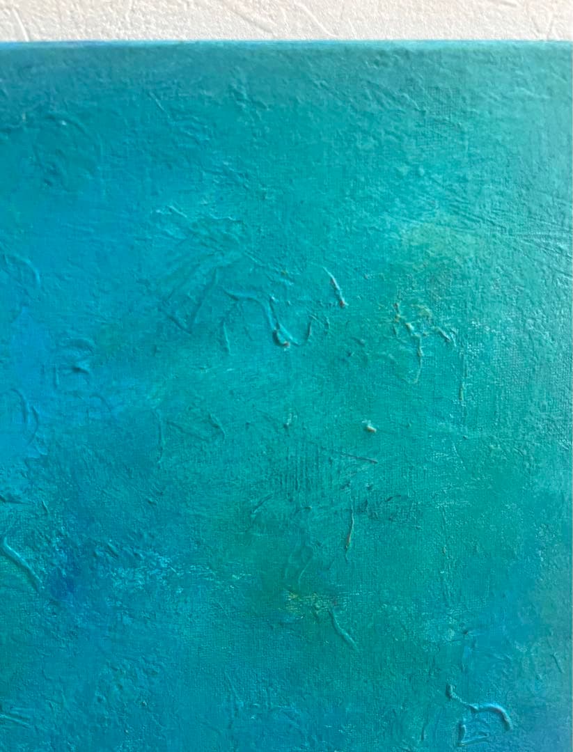 387 抽象画 アクリル画 アート 原画 キャンバスボード F6 ブルーの歓迎