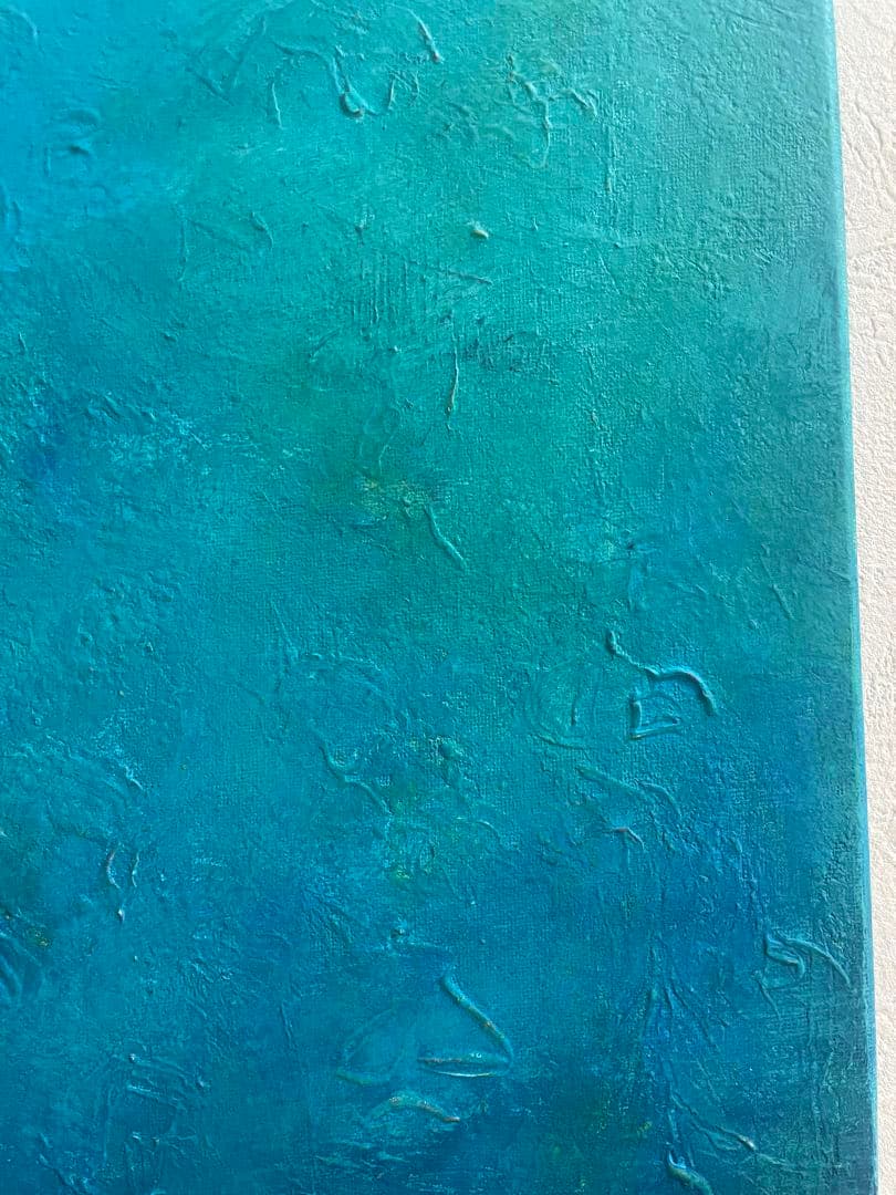 387 抽象画 アクリル画 アート 原画 キャンバスボード F6 ブルーの歓迎