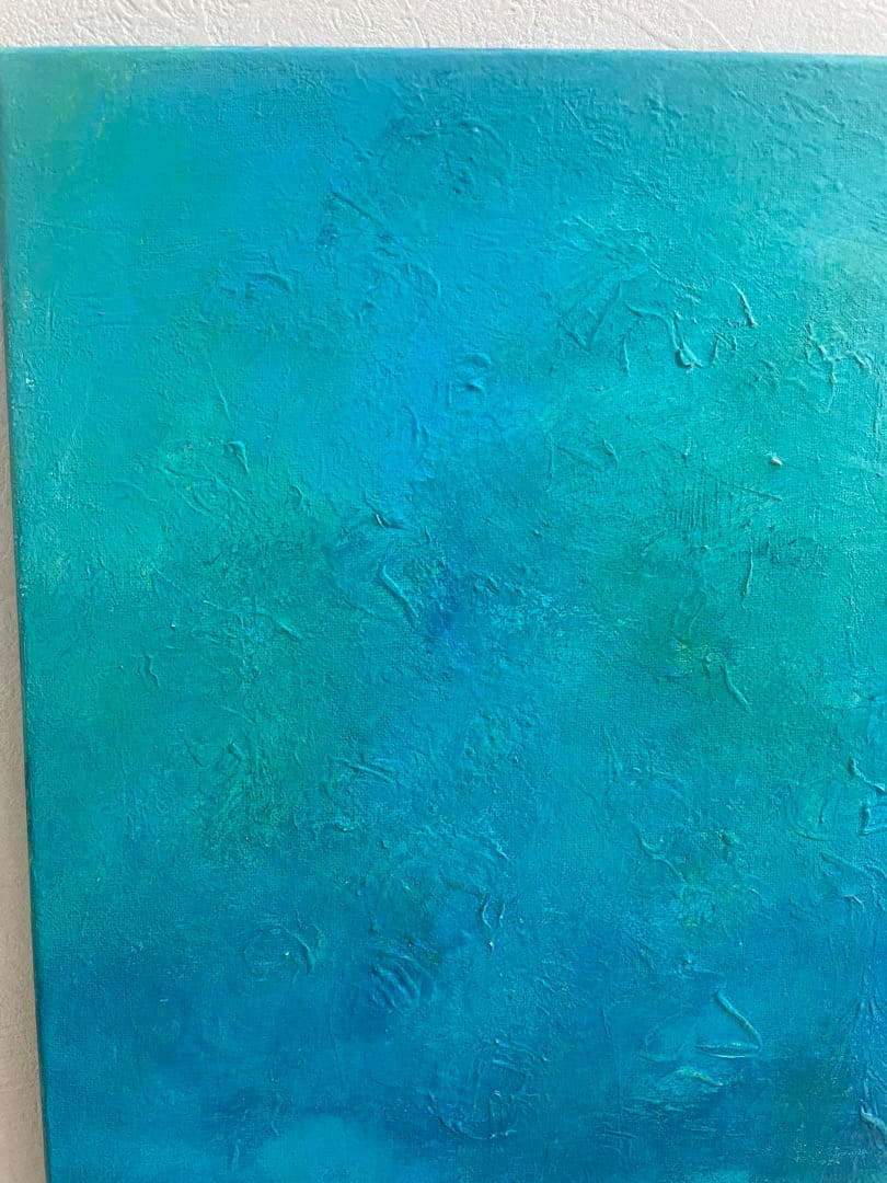 387 抽象画 アクリル画 アート 原画 キャンバスボード F6 ブルーの歓迎