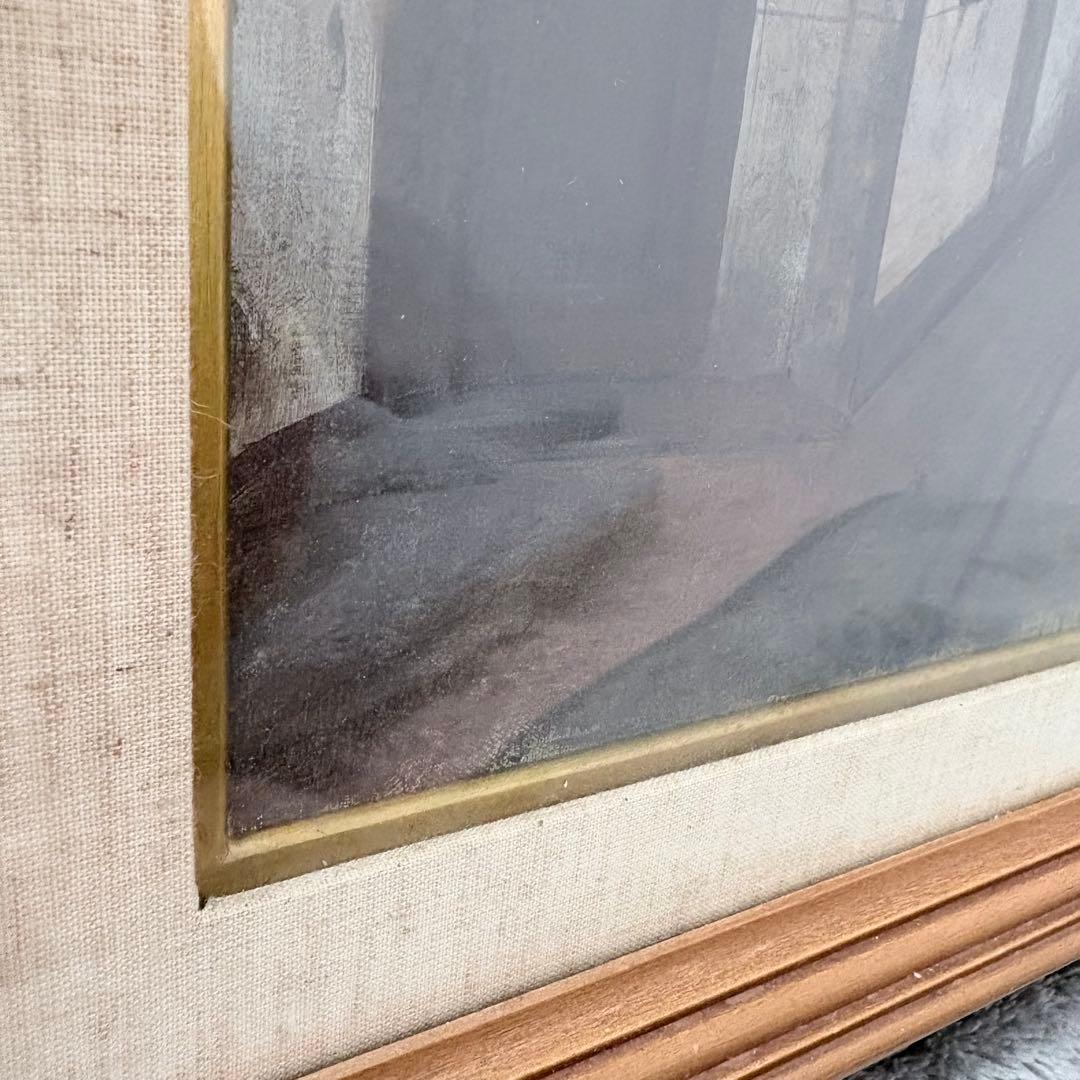 モンマルトルの街通り 神近昭 油彩画 F8 額装 風景画 絵画