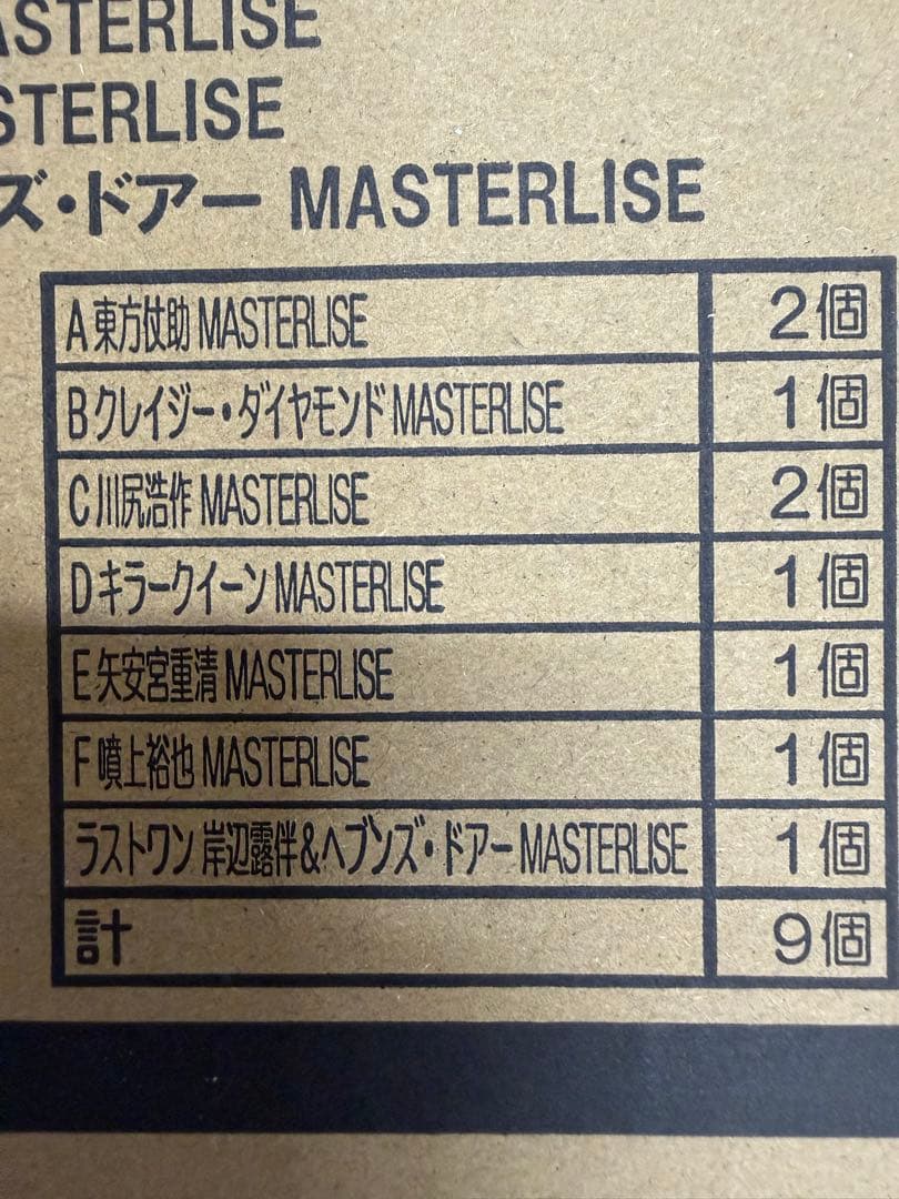 一番くじジョジョの奇妙な冒険 フィギュアAC各２点BDEFラストワン各1点計9点
