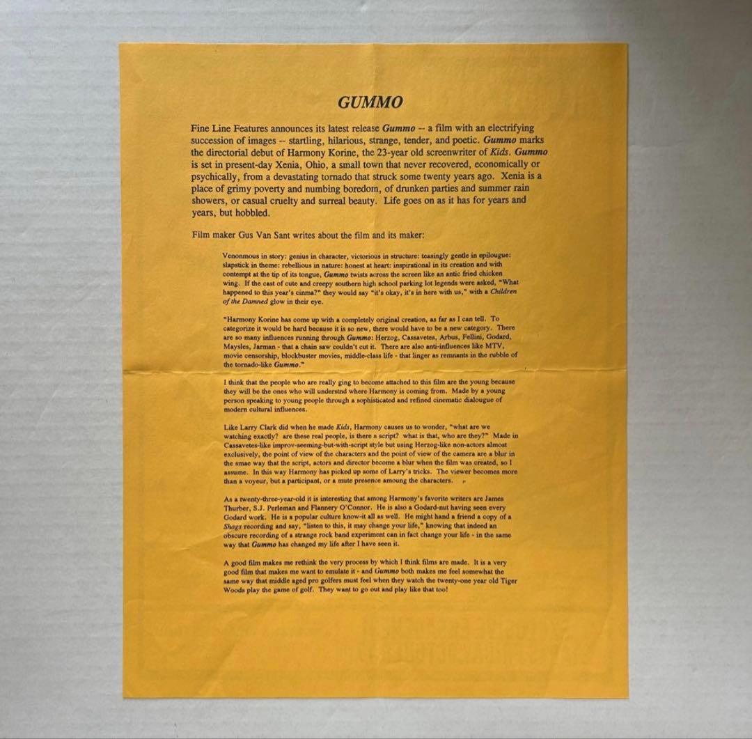 GUMMO 映画　ニューヨーク映画館チラシ