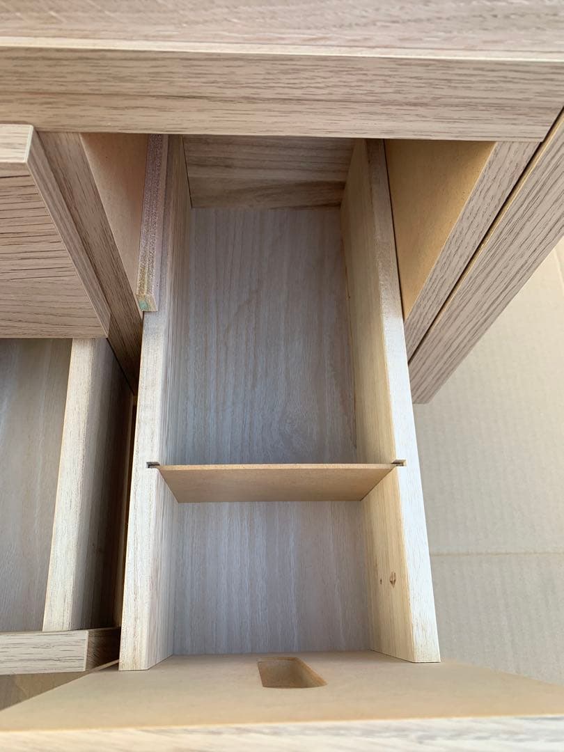 ナチュラルウッド ドレッサー・鏡台　伸縮　ローテーブル