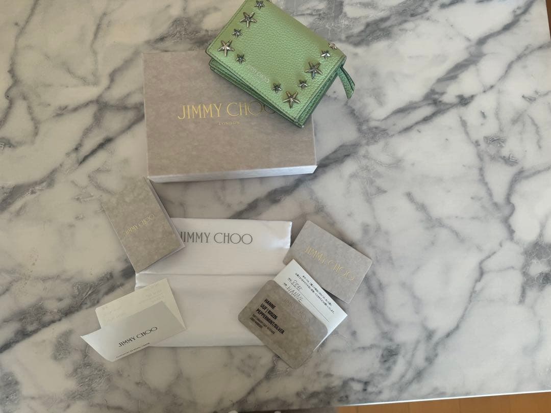 JIMMY CHOO ライトグリーン ミニ財布