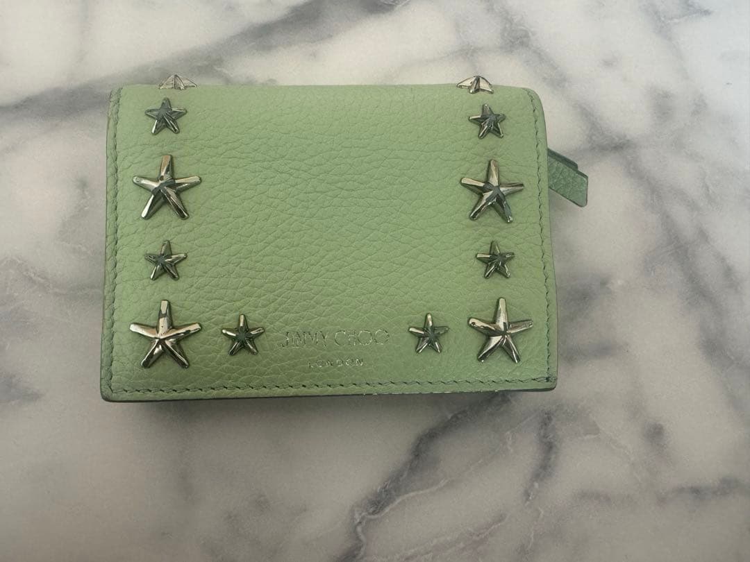 JIMMY CHOO ライトグリーン ミニ財布