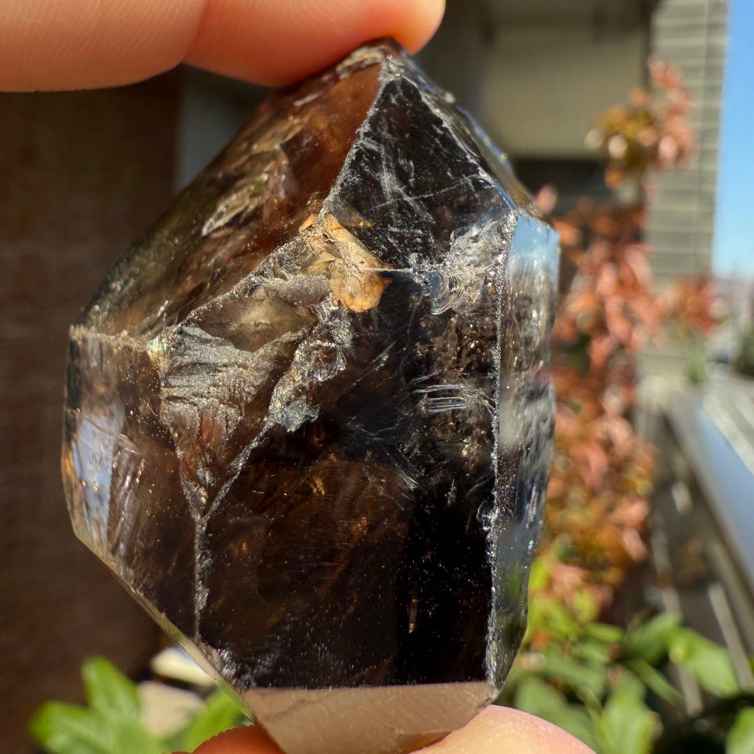 南アフリカ産　エレスチャルクォーツ　78.4g　骸骨水晶　自然石　鉱物標本⑤