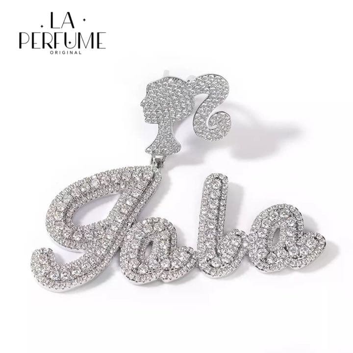 名入れ♡ガール キラキラ ヒップホップ イニシャル ネックレス シルバー 手作り