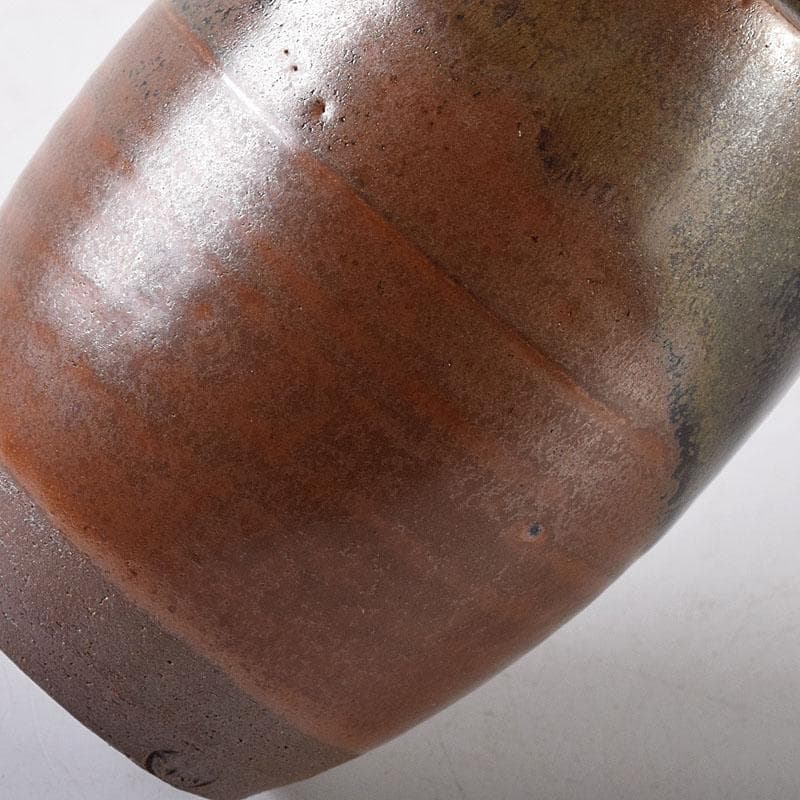 茶道具　丹波焼　市野信水作　肩衝茶入　仕覆付　共箱　V　7297