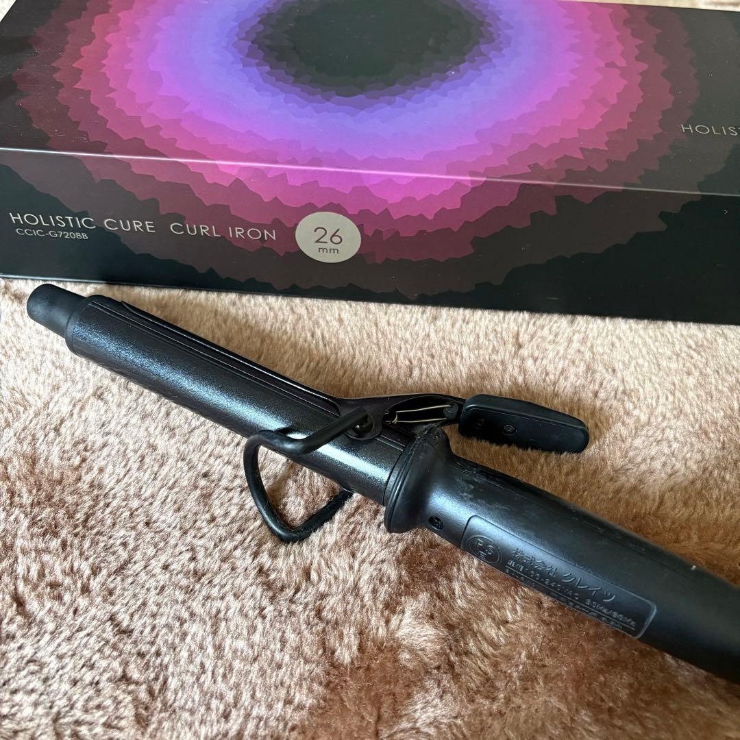 美品 コテ HOLISTIC カールアイロン26mmホリスティックキュア