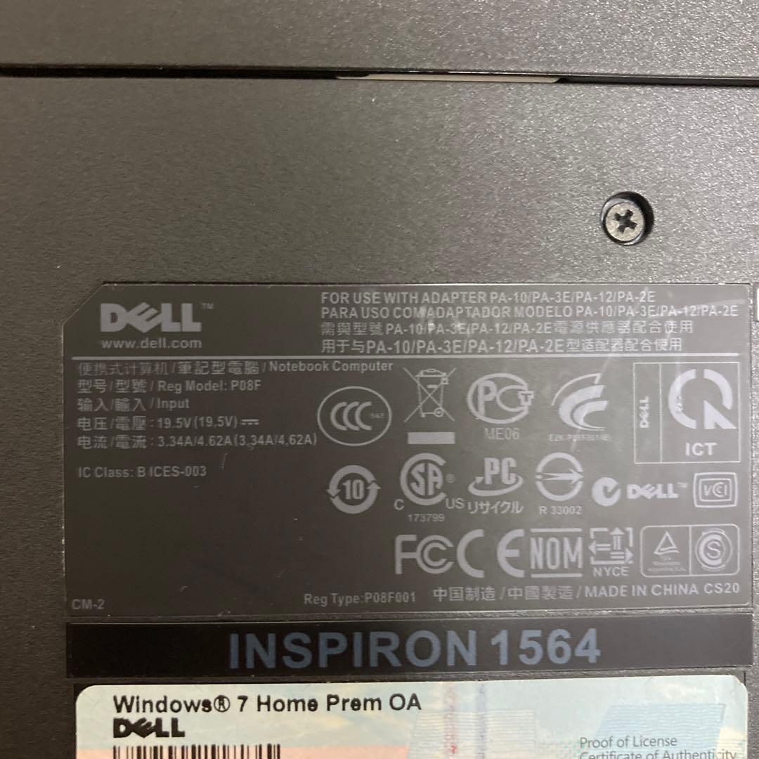 Windowsノート本体 dell inspiron15 1564 Windows7 64bit