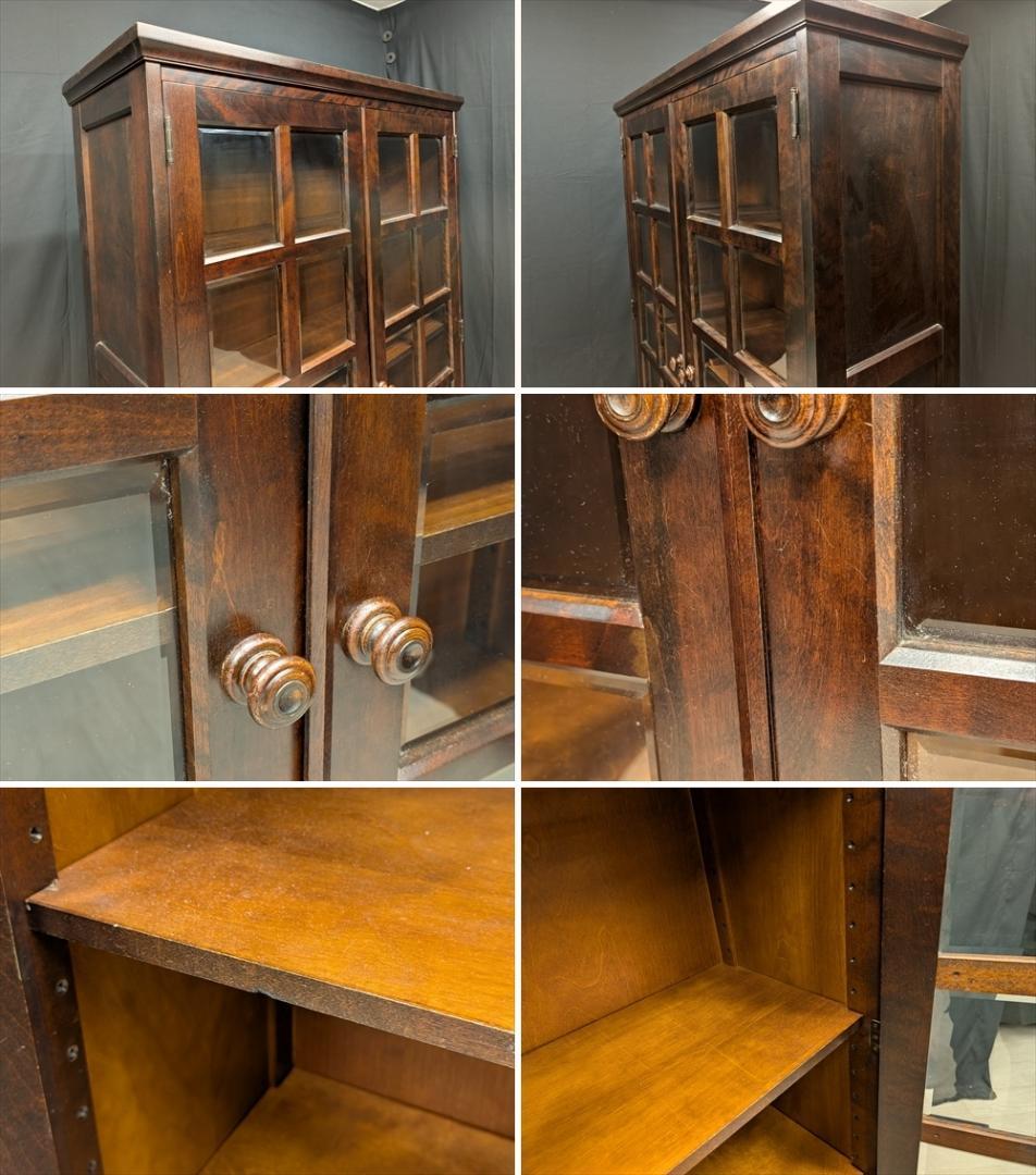 北海道民芸家具　樺 カバ材　無垢　本棚　本箱　書棚　ブックシェルフ　キャビネット