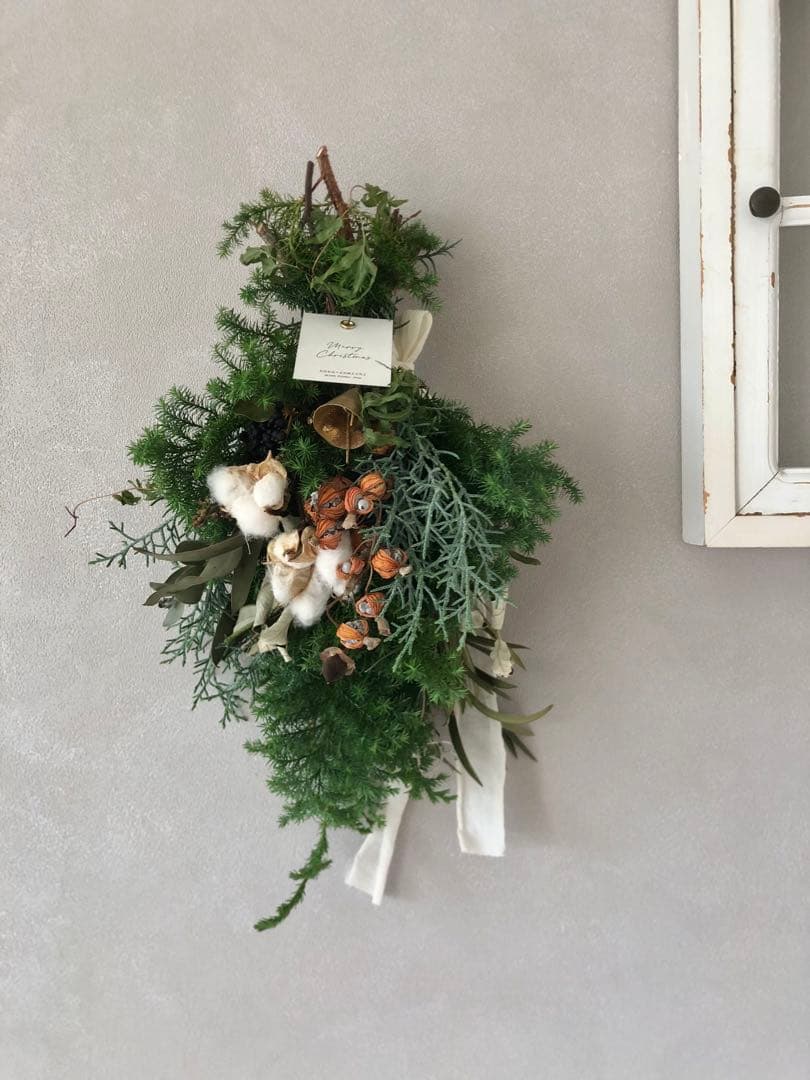 ご確認用 Merry christmas 静かな森のクリスマススワッグ 40cm