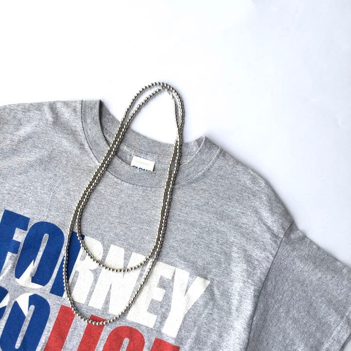 #496【受注製作品】Φ5mm メタルボール ロングネックレス【シルバー】120