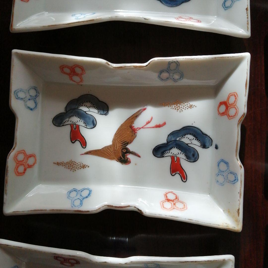 伊万里　色絵長角皿　10枚　15cm　明治～大正期
