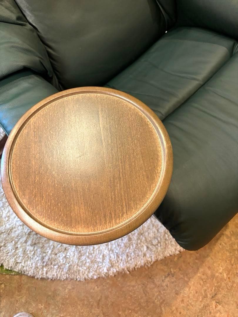 ①❗️再お値下げ❗️エコーネスストレスレスチェアレノMダークグリーン極美品テーブル付