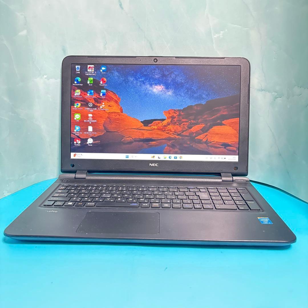美品★カメラ・オフィス付★NEC★最新Win11薄型ノートPC★新品SSDで爆速