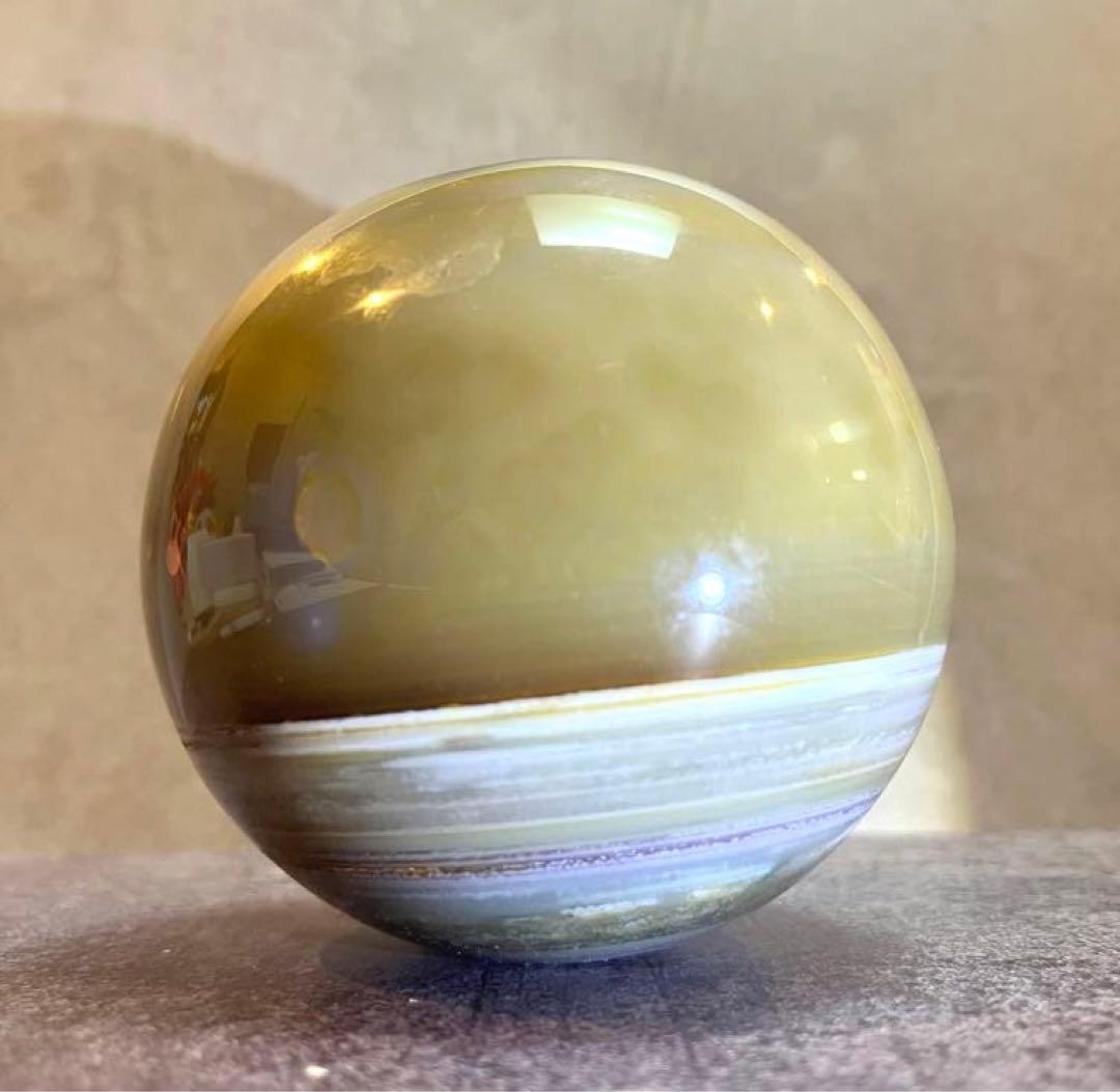 アゲートボール 土星みたいな瑪瑙　直径9㎝