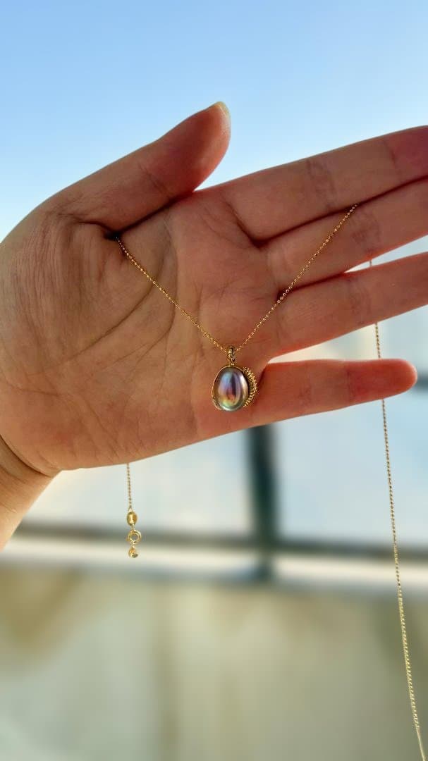 S11~12mm アボカドカラー エジソンパール 榴蓮（ドリアン）ペンダント