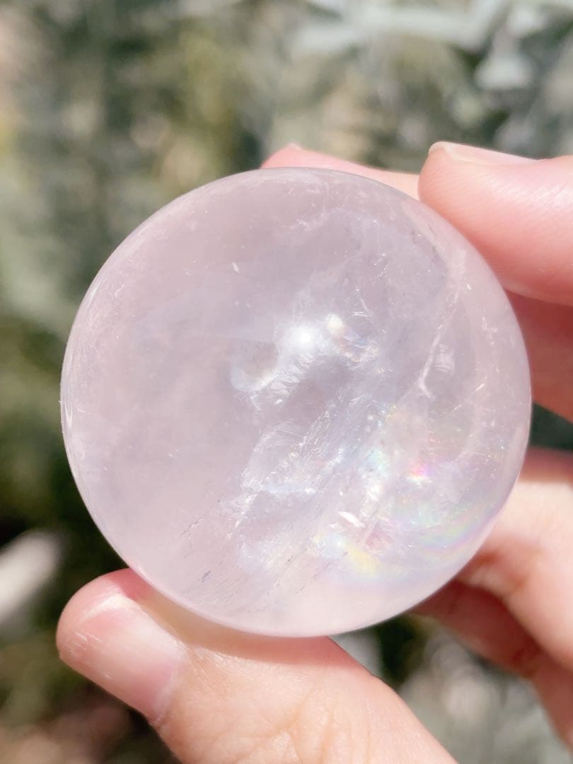 ローズクォーツ　ジェミー　スター　びっくりレインボー　虹　モザンビーク