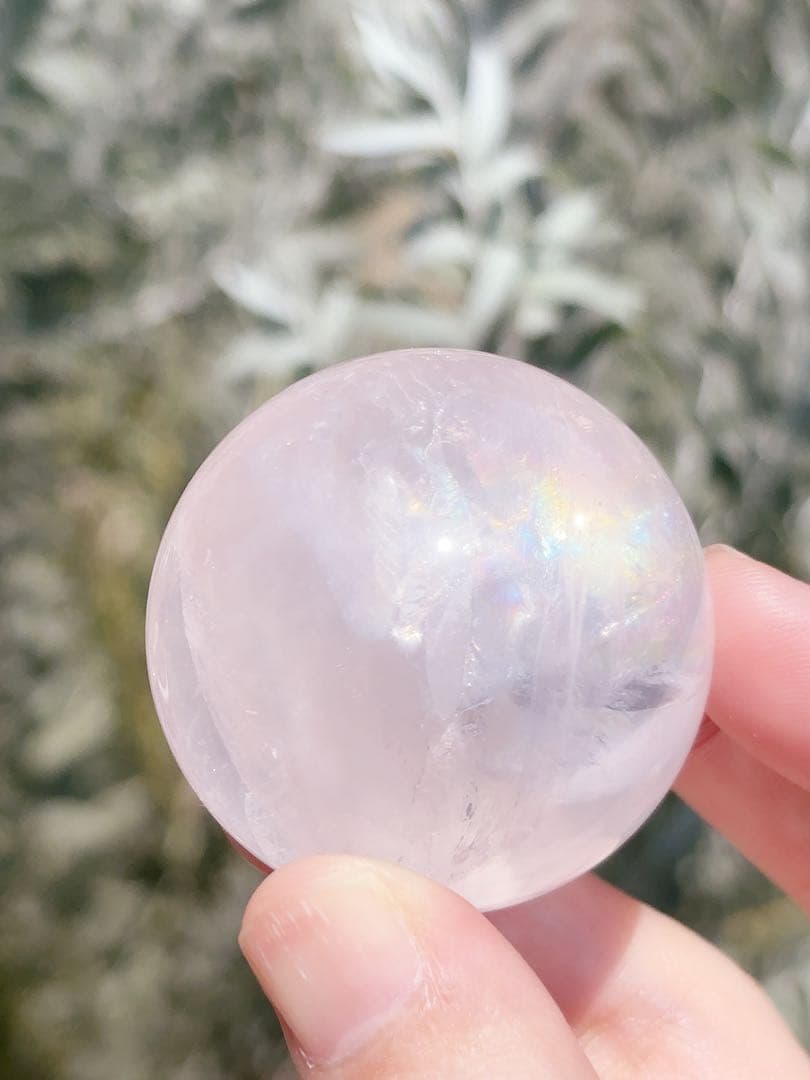 ローズクォーツ　ジェミー　スター　びっくりレインボー　虹　モザンビーク