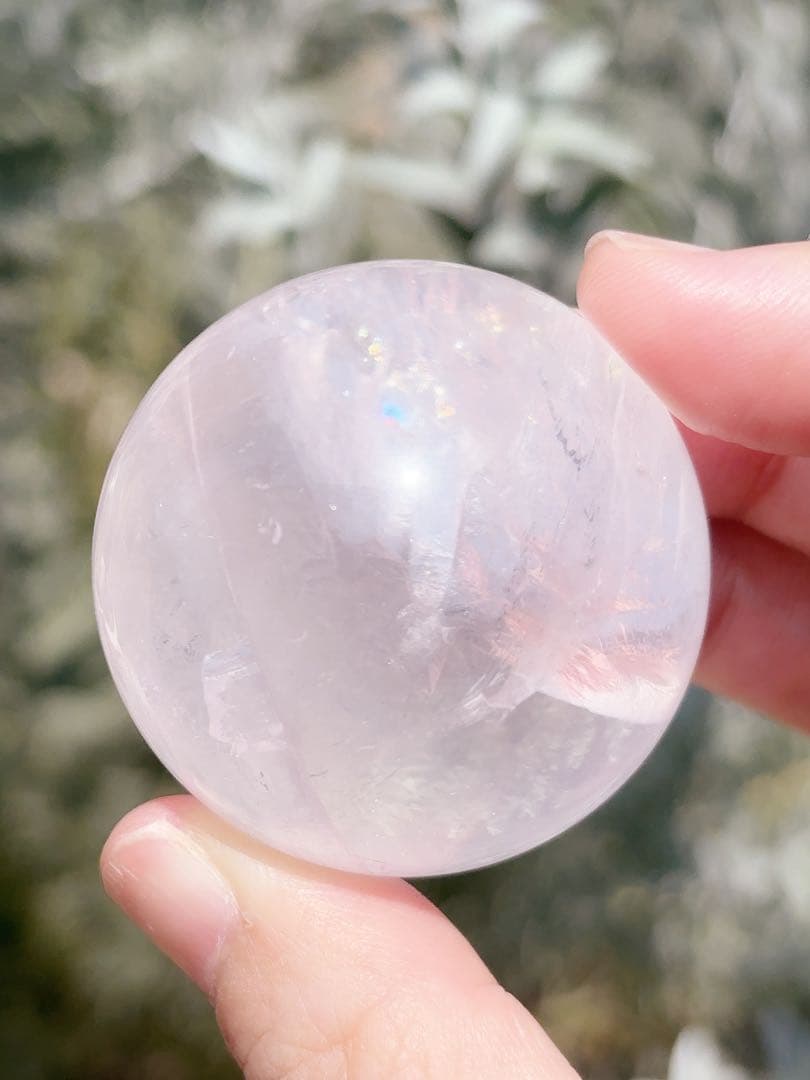 ローズクォーツ　ジェミー　スター　びっくりレインボー　虹　モザンビーク