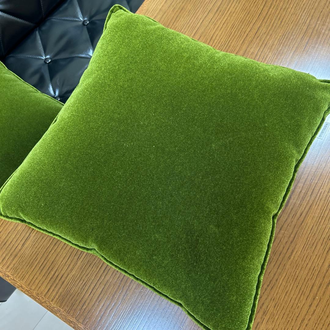 カリモク　モケットグリーン クッション　2個セット※3月28日(金)に発送