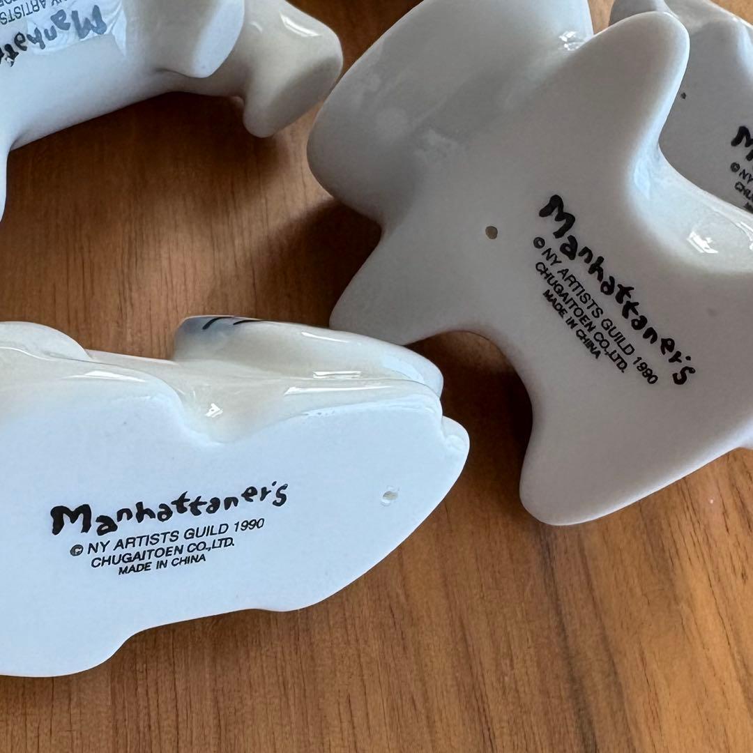 未使用 マンハッタナーズ MANHATTANER'S 群集猫 箸置きセット