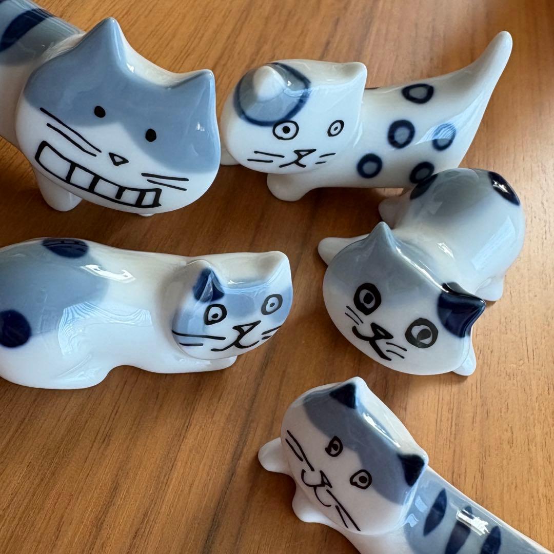 未使用 マンハッタナーズ MANHATTANER'S 群集猫 箸置きセット