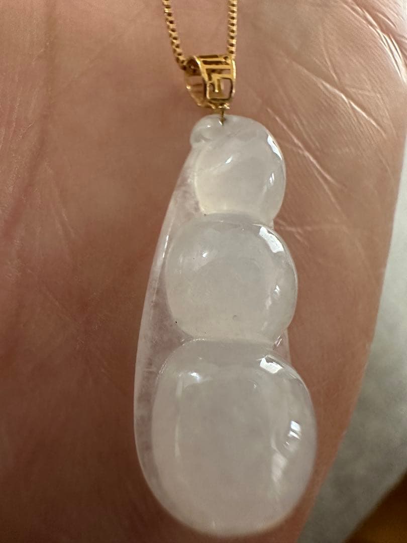 P*1様 18K金製パチカン｜ミャンマー産 天然翡翠A貨「白月光」高透明 ペンダ
