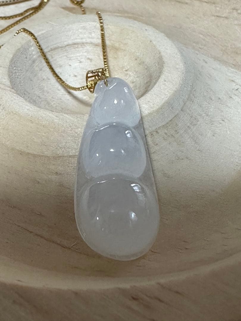 P*1様 18K金製パチカン｜ミャンマー産 天然翡翠A貨「白月光」高透明 ペンダ