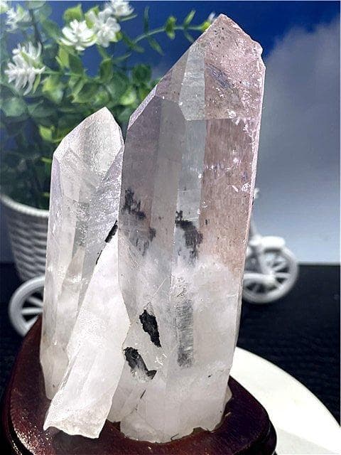 ◆超強いパワーヒマラヤ産(藍針入り)天然水晶クラスターB89B6/278B55C