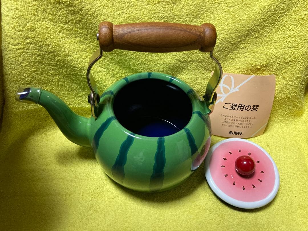 新品 未使用 EJILY エジリー スイカやかん ホーローケトル フルーツ倶楽部