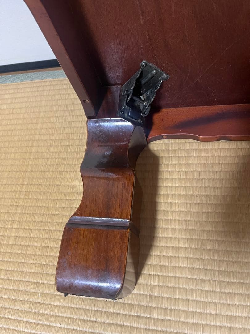 【最終価格 送料込み】高級座卓 和机 120cm 天然木 彫刻脚 欅（けやき）調