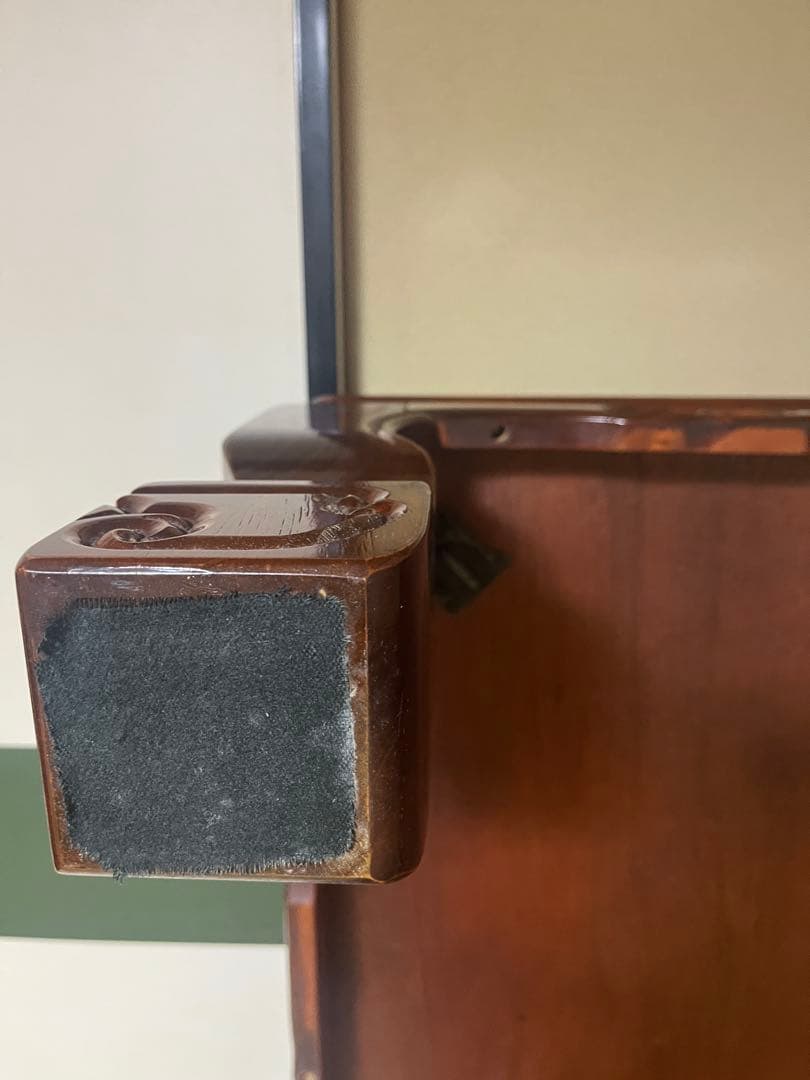 【最終価格 送料込み】高級座卓 和机 120cm 天然木 彫刻脚 欅（けやき）調