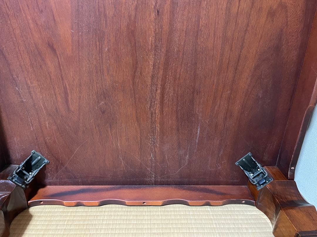 【最終価格 送料込み】高級座卓 和机 120cm 天然木 彫刻脚 欅（けやき）調