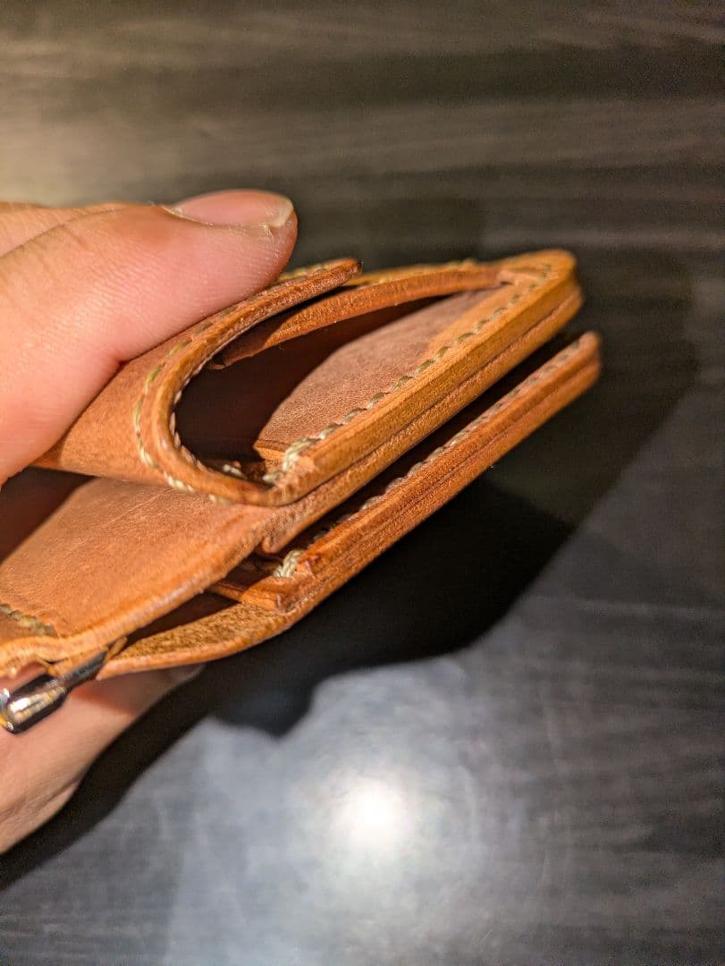 イタリアンレザー マネークリップ式 コンパクトウォレット 革財布 ハンドメイド4