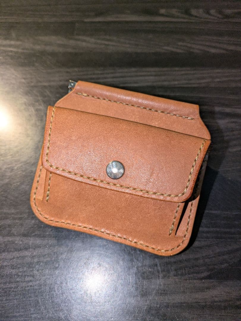 イタリアンレザー マネークリップ式 コンパクトウォレット 革財布 ハンドメイド4