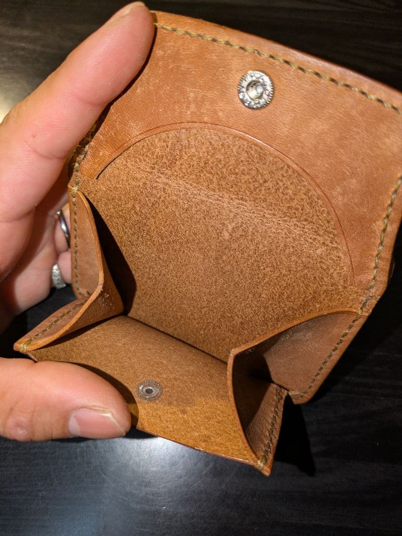 イタリアンレザー マネークリップ式 コンパクトウォレット 革財布 ハンドメイド4