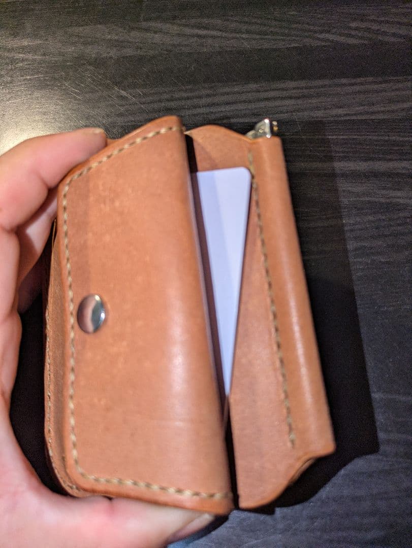 イタリアンレザー マネークリップ式 コンパクトウォレット 革財布 ハンドメイド4