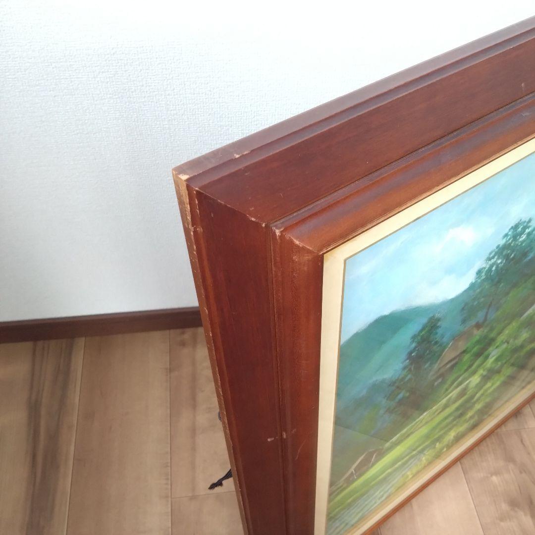 《値下げOK》​【真作】「里山風景」油彩 F15号 額装