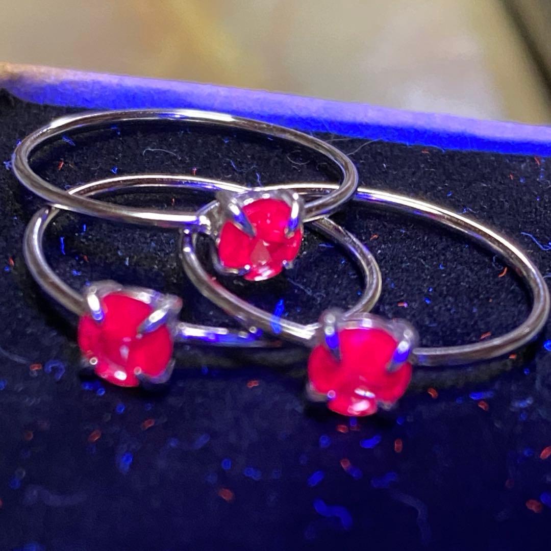 限定3点  合成アレキサンドライト リング